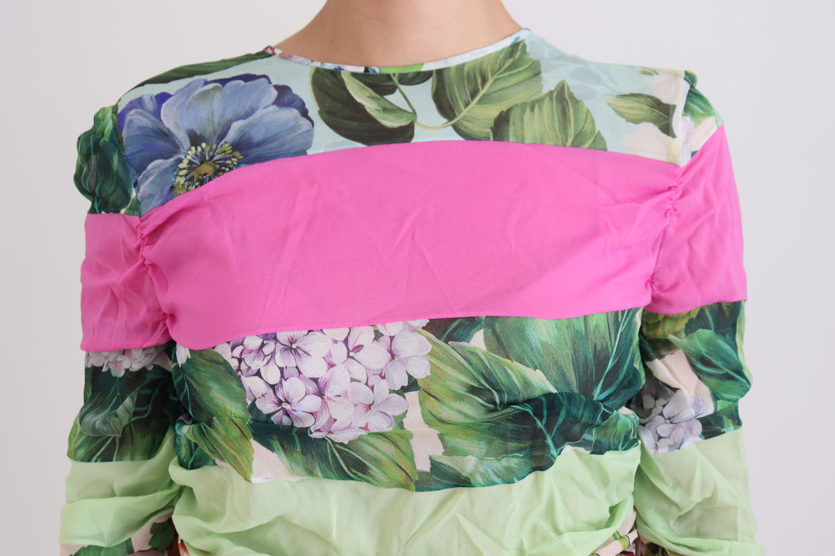 Robe fourreau en soie multicolore Dolce & Gabbana