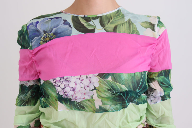 Robe fourreau en soie multicolore Dolce & Gabbana