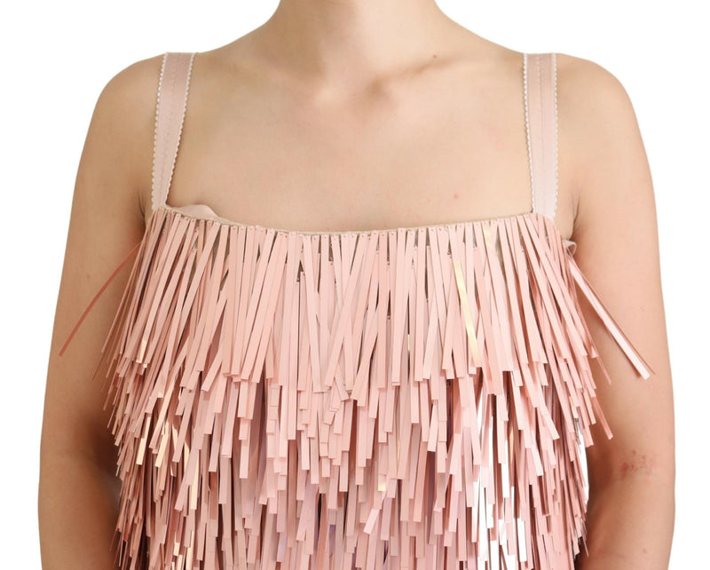 Robe A-ligne sans manches en tinsel rose Dolce & Gabbana