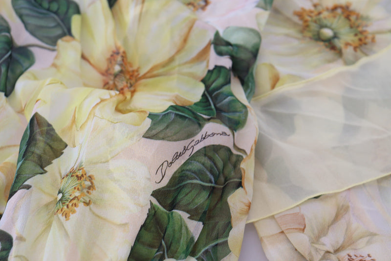 Robe Maxi Longue Multicolore en Soie Imprimée Florale Dolce & Gabbana
