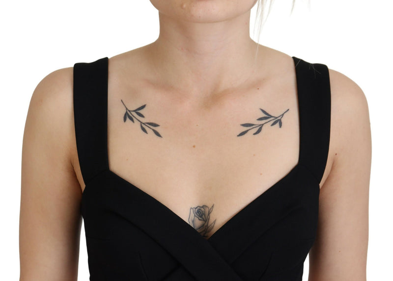 Robe Midi Bodycon Noir en Viscose Dolce & Gabbana