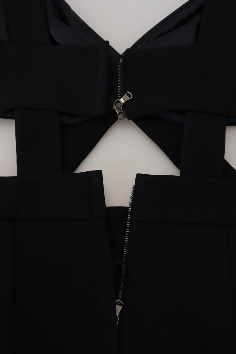 Robe Midi Bodycon Noir en Viscose Dolce & Gabbana