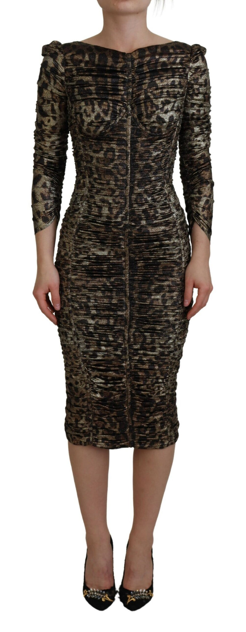 Robe Midi Bodycon Léopard Multicolore Dolce & Gabbana