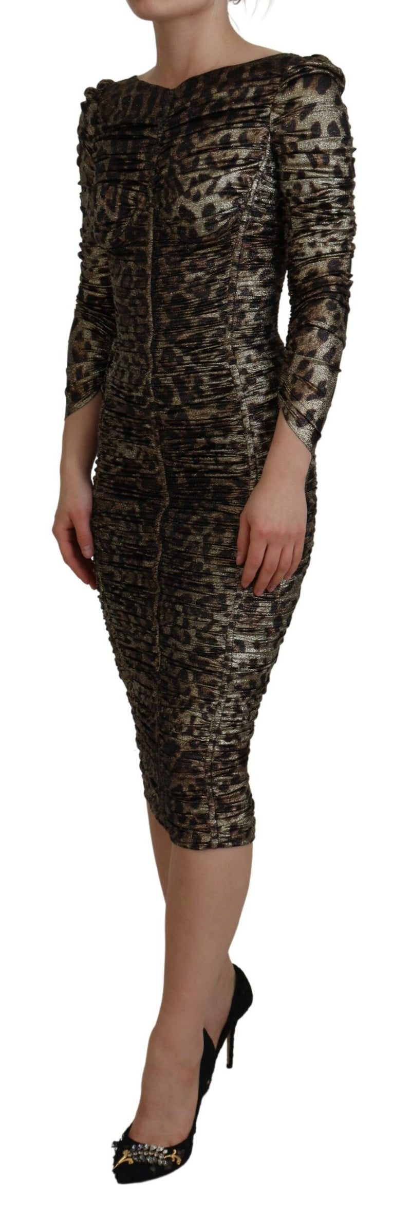 Robe Midi Bodycon Léopard Multicolore Dolce & Gabbana