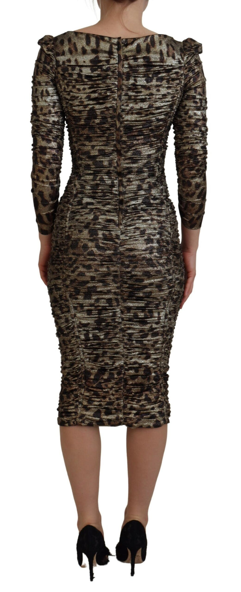 Robe Midi Bodycon Léopard Multicolore Dolce & Gabbana