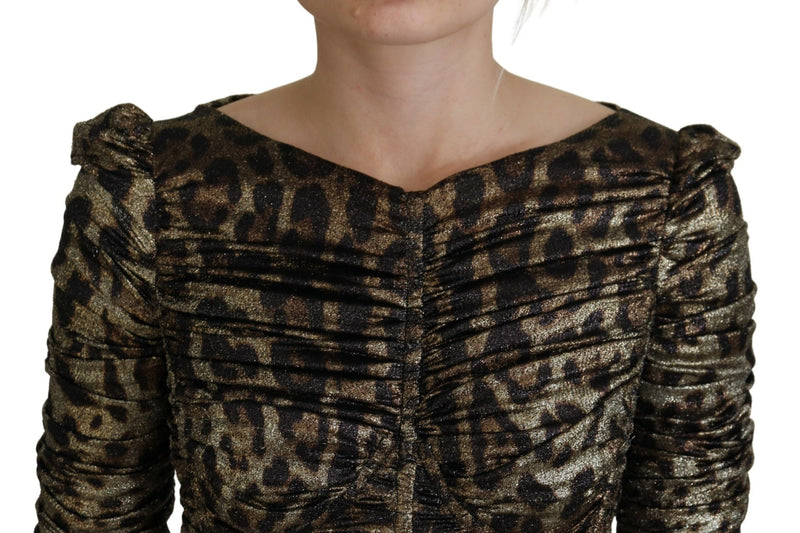 Robe Midi Bodycon Léopard Multicolore Dolce & Gabbana