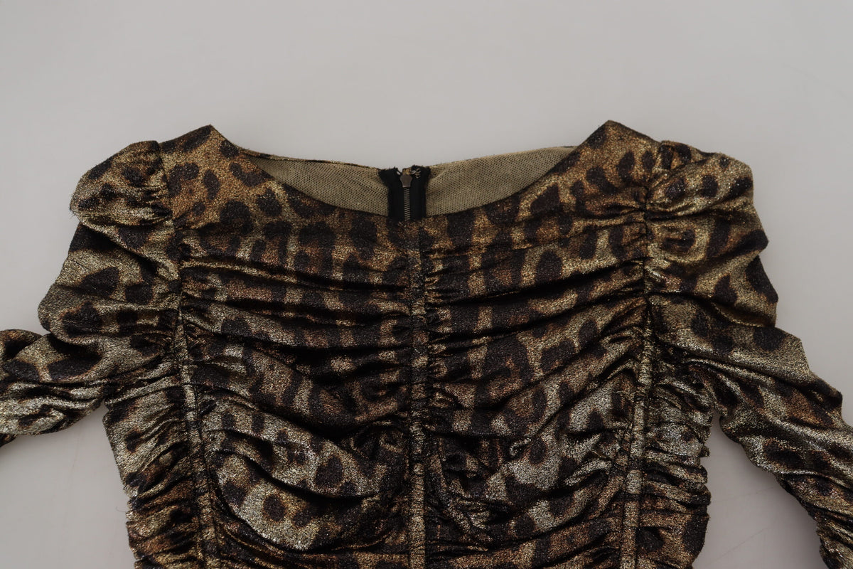Robe Midi Bodycon Léopard Multicolore Dolce & Gabbana