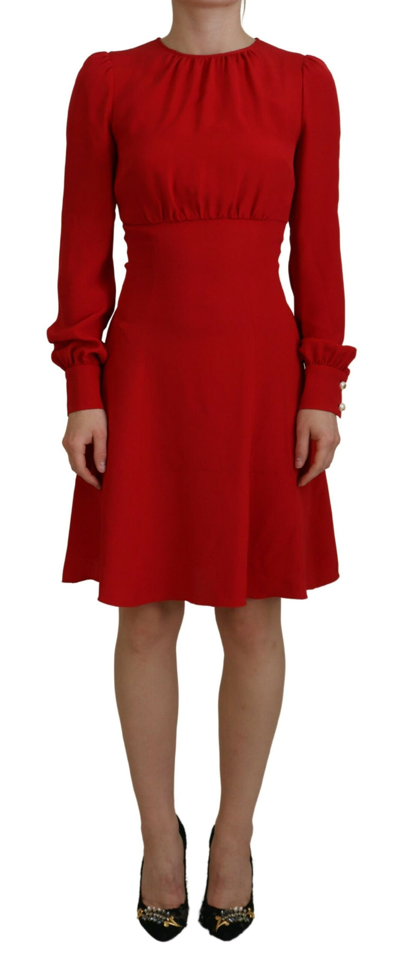 Robe A-line en Soie Rouge Dolce & Gabbana - Élégance Italienne