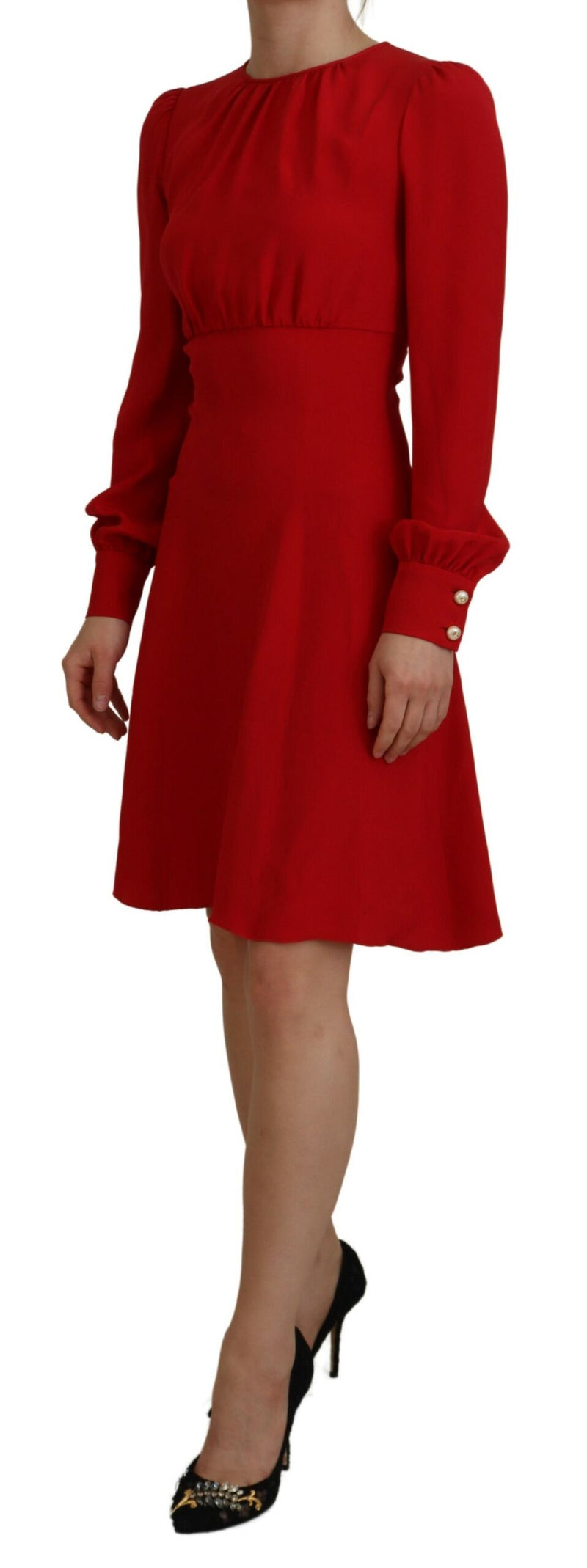 Robe A-line en Soie Rouge Dolce & Gabbana - Élégance Italienne