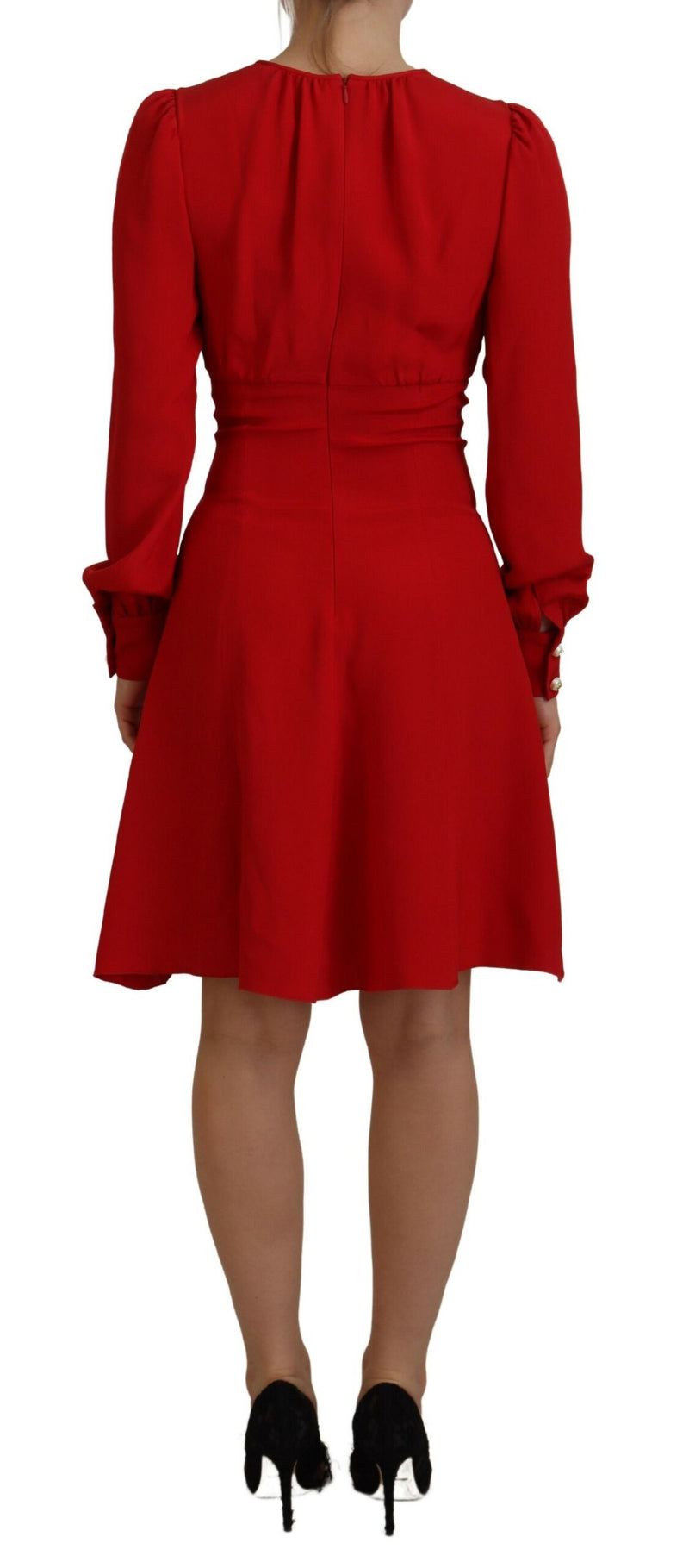 Robe A-line en Soie Rouge Dolce & Gabbana - Élégance Italienne