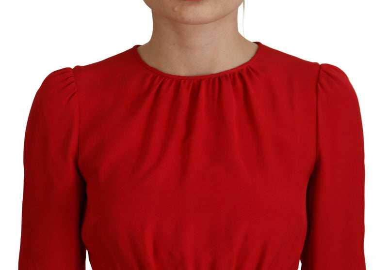 Robe A-line en Soie Rouge Dolce & Gabbana - Élégance Italienne