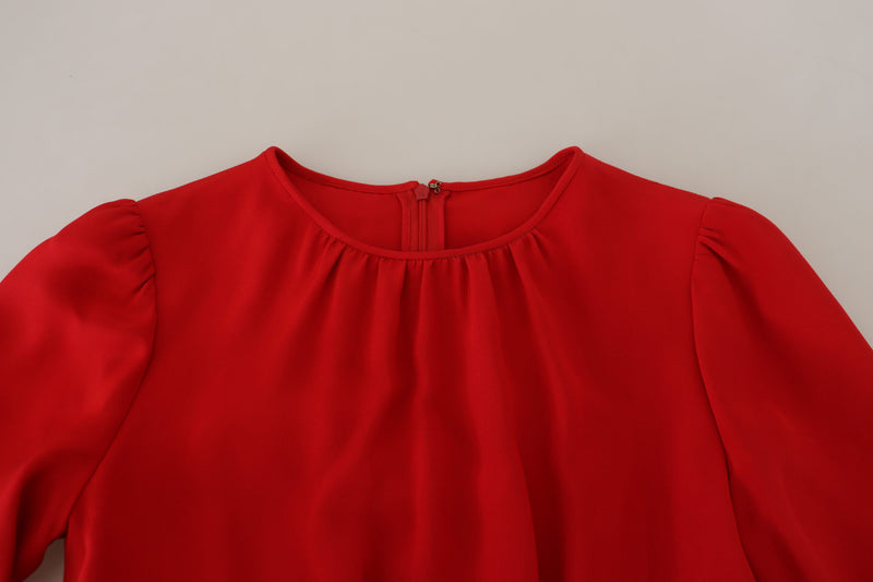 Robe A-line en Soie Rouge Dolce & Gabbana - Élégance Italienne