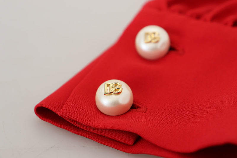 Robe A-line en Soie Rouge Dolce & Gabbana - Élégance Italienne