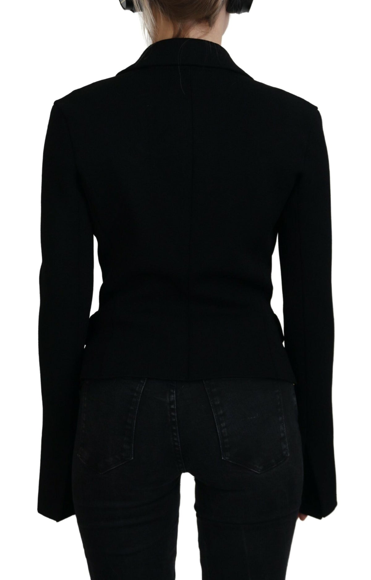 Dolce & Gabbana Veste Blazer Cardigan Noir à Boutons en Viscose