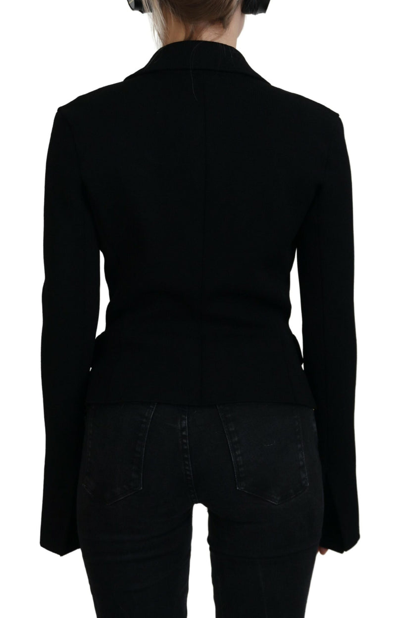 Dolce & Gabbana Veste Blazer Cardigan Noir à Boutons en Viscose