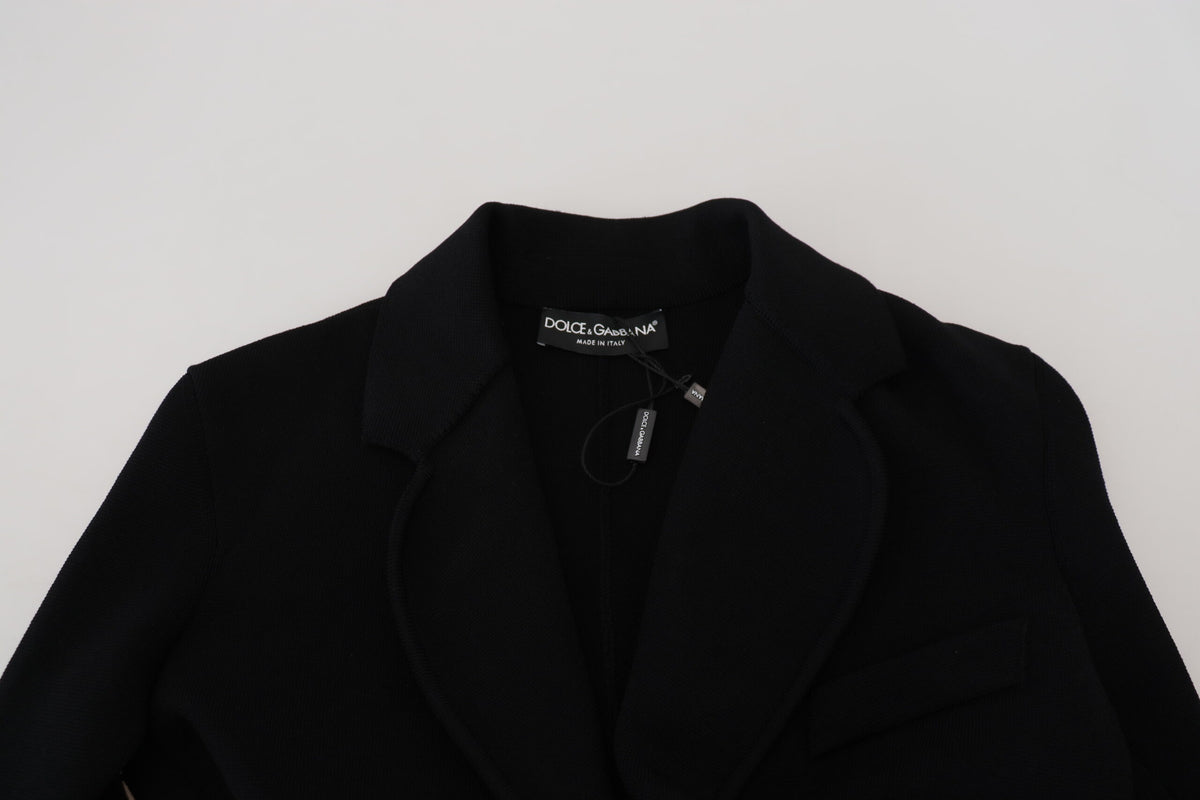 Dolce & Gabbana Veste Blazer Cardigan Noir à Boutons en Viscose