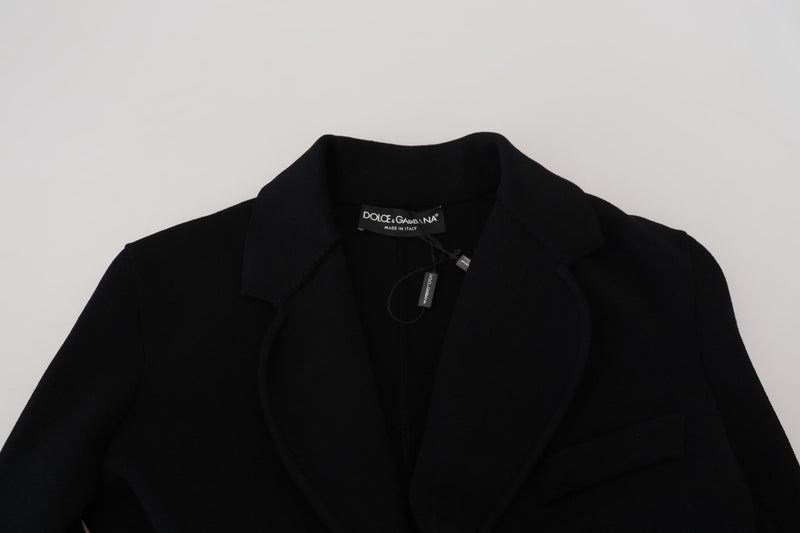 Dolce & Gabbana Veste Blazer Cardigan Noir à Boutons en Viscose