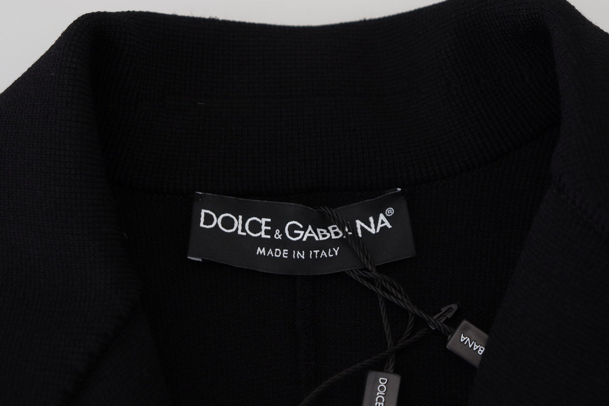 Dolce & Gabbana Veste Blazer Cardigan Noir à Boutons en Viscose