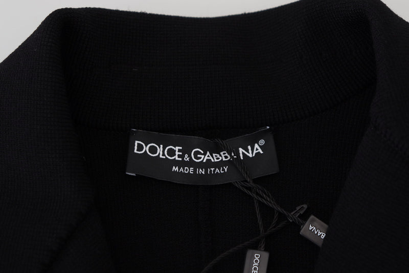 Dolce & Gabbana Veste Blazer Cardigan Noir à Boutons en Viscose