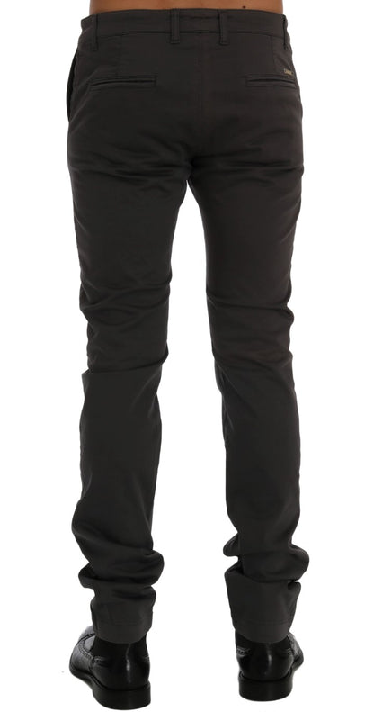 Pantalon chino en coton extensible gris GF Ferre