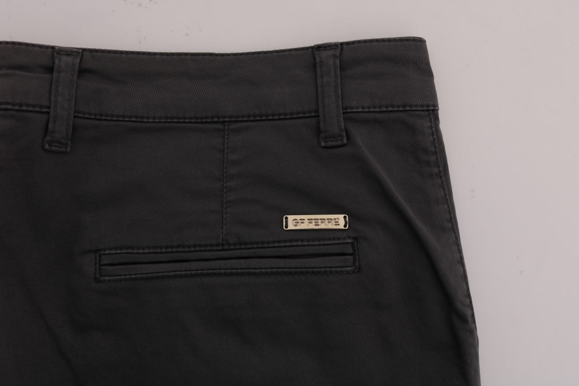 Pantalon chino en coton extensible gris GF Ferre