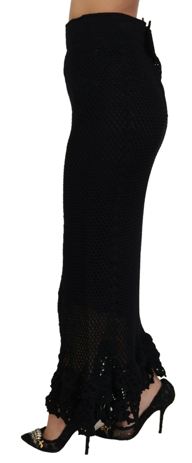 Dolce & Gabbana Jupe Sirène Haute Taille en Coton Noir