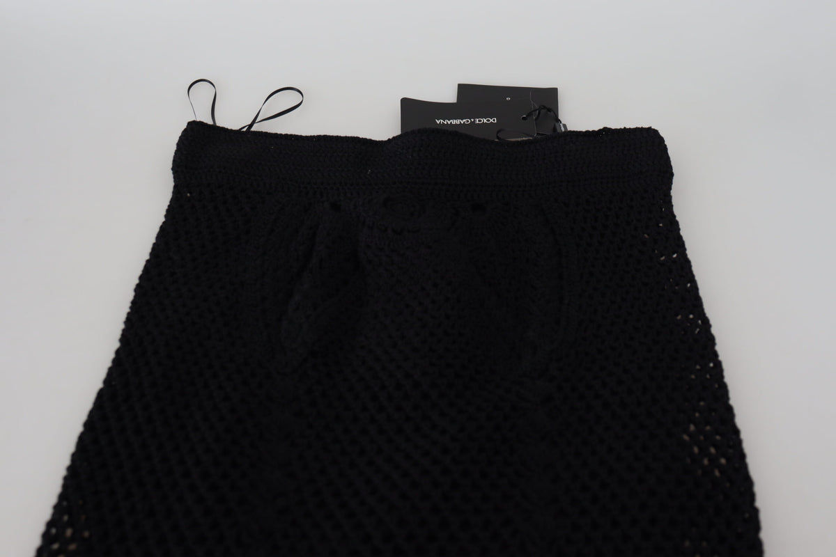 Dolce & Gabbana Jupe Sirène Haute Taille en Coton Noir