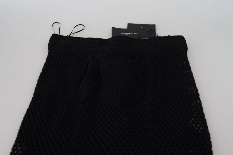 Dolce & Gabbana Jupe Sirène Haute Taille en Coton Noir
