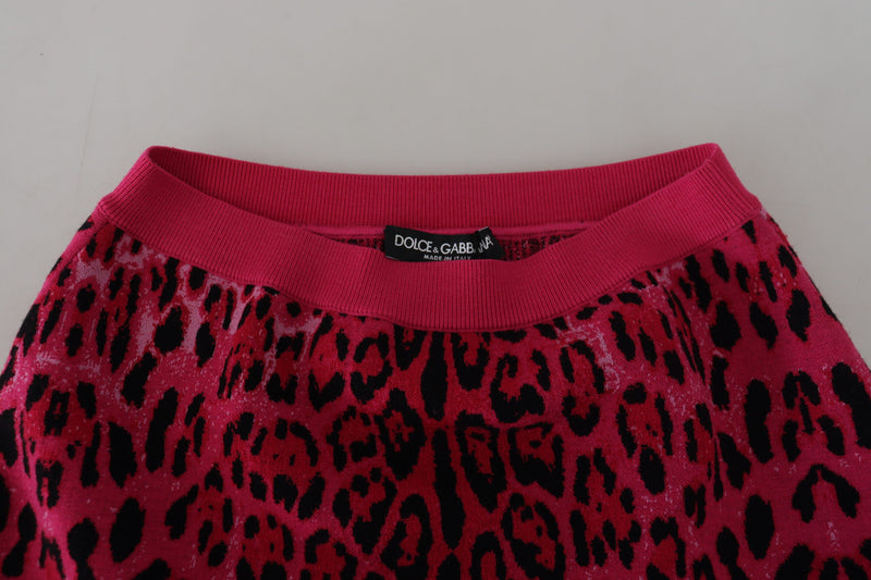 Dolce & Gabbana Jupe Mini A-Line Haute Taille Léopard Rose
