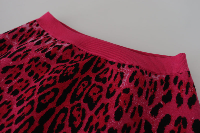 Dolce & Gabbana Jupe Mini A-Line Haute Taille Léopard Rose