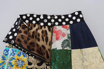 Jupe mini patchwork multicolore Majolica de Dolce & Gabbana