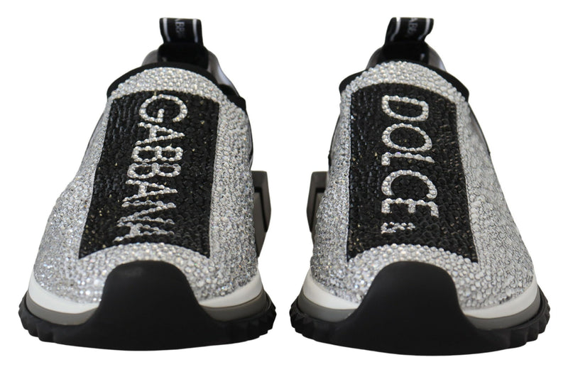Dolce & Gabbana Sorrento Sneakers avec Strass Argentés