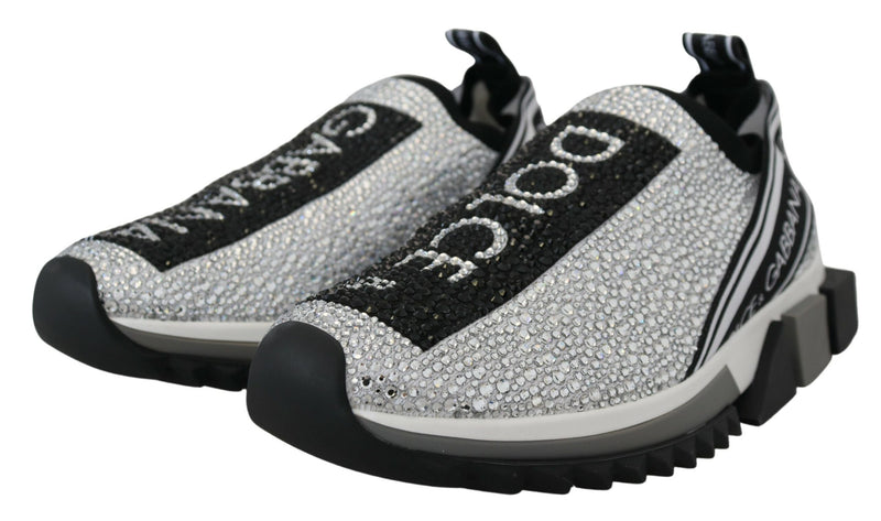 Dolce & Gabbana Sorrento Sneakers avec Strass Argentés