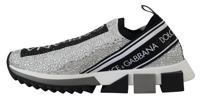 Dolce & Gabbana Sorrento Sneakers avec Strass Argentés