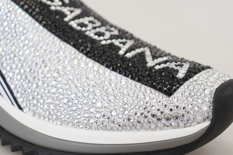 Dolce & Gabbana Sorrento Sneakers avec Strass Argentés