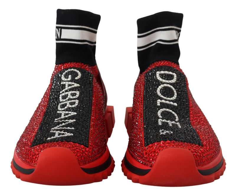 Dolce & Gabbana Red Bling Sorrento Sneakers