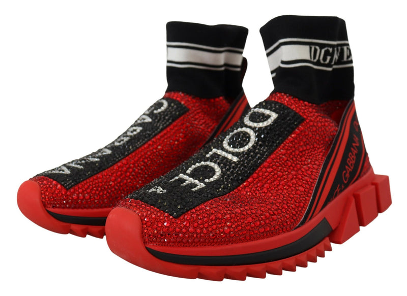 Dolce & Gabbana Red Bling Sorrento Sneakers
