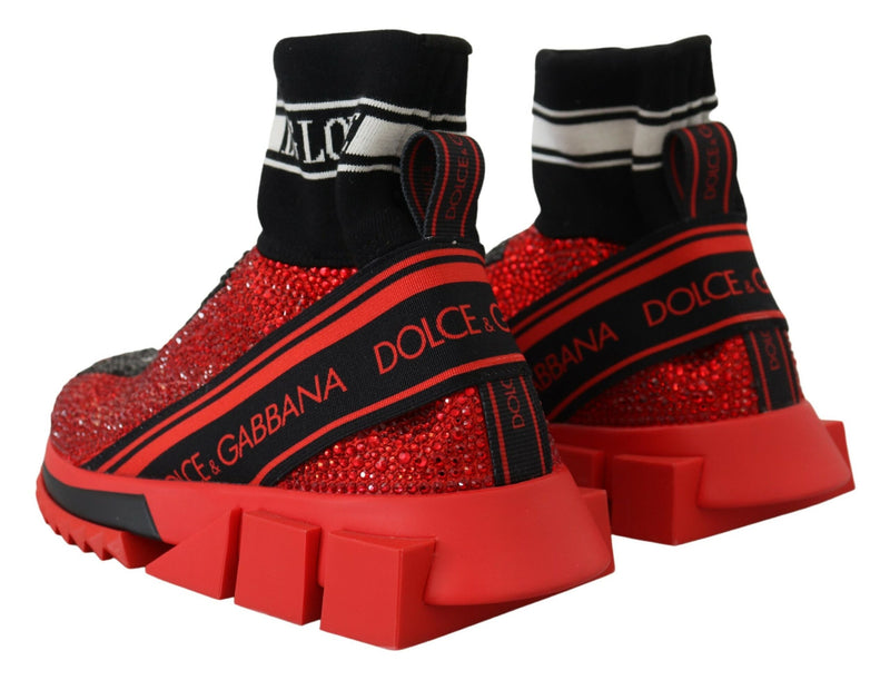 Dolce & Gabbana Red Bling Sorrento Sneakers