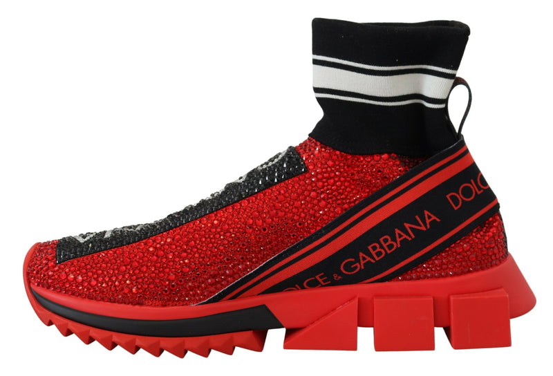 Dolce & Gabbana Red Bling Sorrento Sneakers