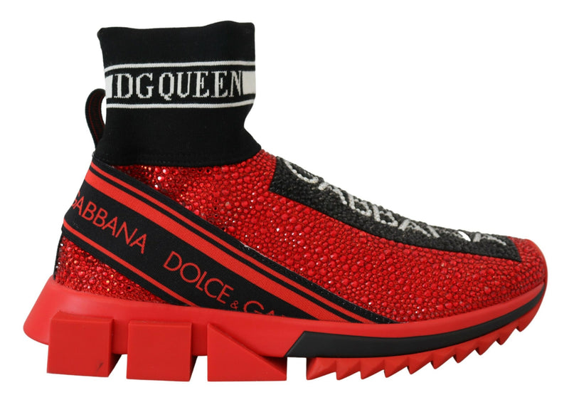 Dolce & Gabbana Red Bling Sorrento Sneakers