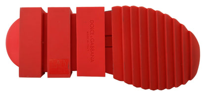 Chaussures-chaussettes Dolce & Gabbana Sorrento, rouges et pailletées.