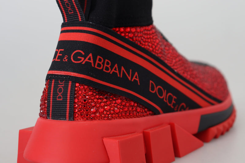 Dolce & Gabbana Red Bling Sorrento Sneakers