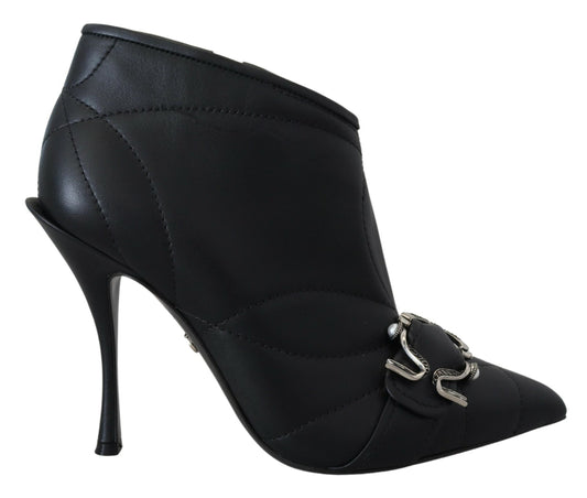 Dolce & Gabbana Zwarte Devotion Gekettelde Ankle Boots met Bling