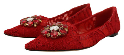 Boutures plates Dolce & Gabbana Taormina rouges ornées de cristaux