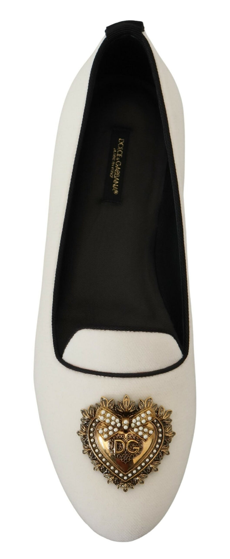 Dolce & Gabbana White Velvet Slip-On Loafers - Luxurious Comfort