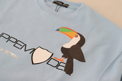 Philippe Model lichtblauwe trui met lange mouwen en opdruk van het logo