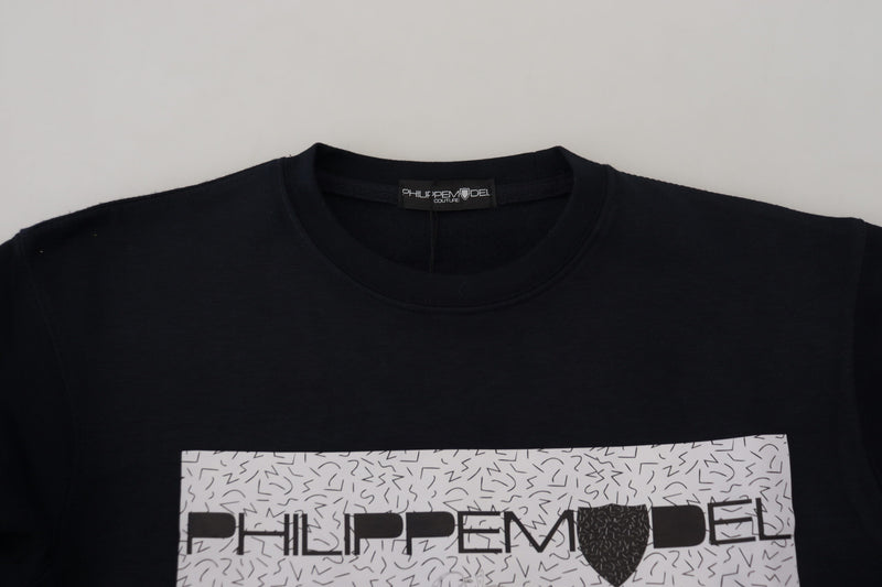 Philippe Model Pull Over Noir Imprimé à Manches Longues