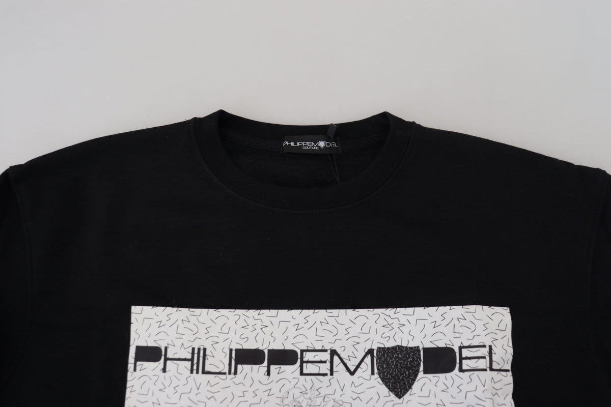 Philippe Model Pull Noir Imprimé à Manches Longues