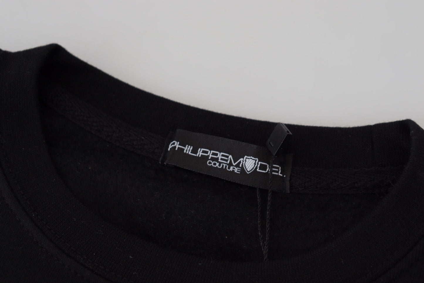 Pull en tricot à manches longues noir imprimé de Philippe Model