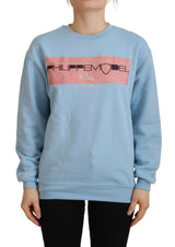 Philippe Model Light Blue Logo Printed Long Sleeve Sweater